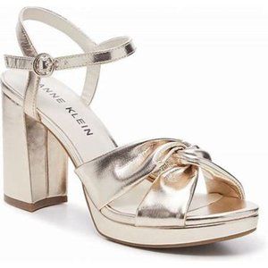 Anne Klein Valma Sandal High Heel, Dress Shoes Women's Size 7 Light Gold